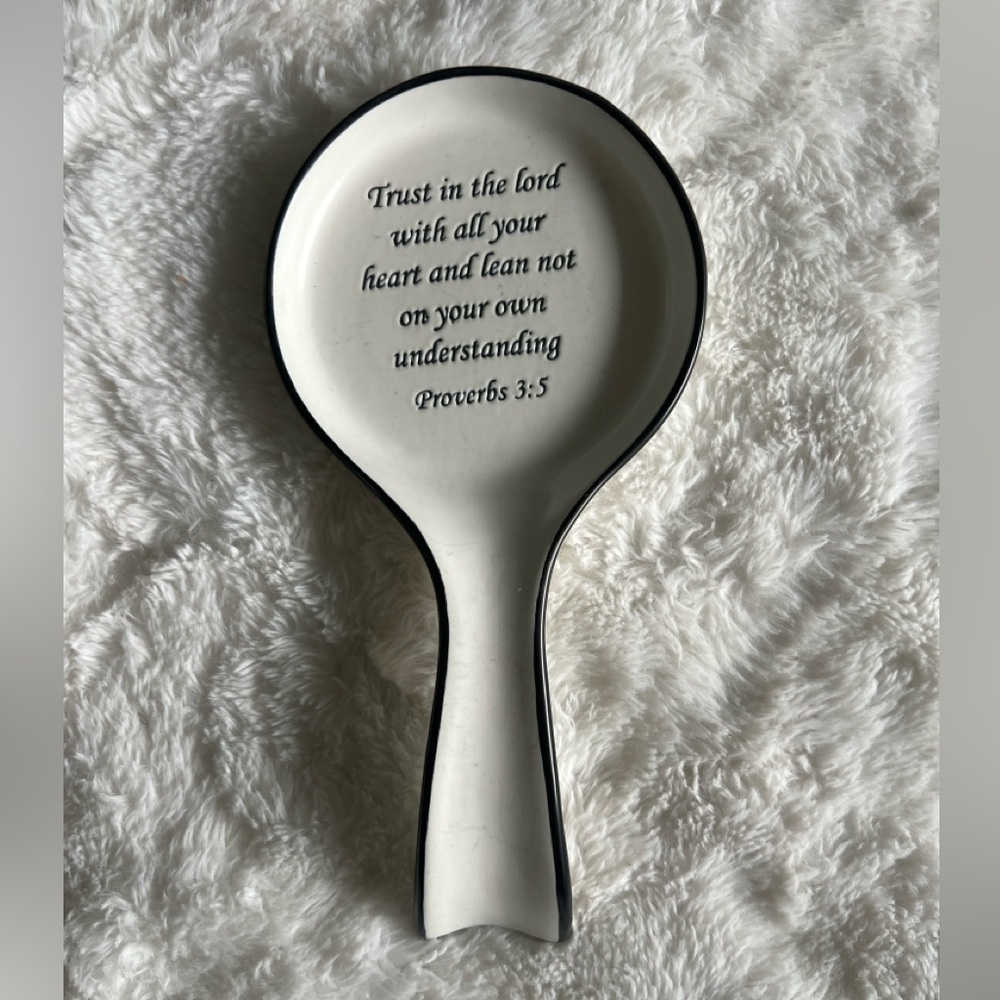 Fig & Fern Proverbs 3:5 Ceramic Spoon Rest
